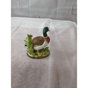Vintage Porcelain Mallard Duck Figurine Hand Painted Bird Statue 1456 Decor